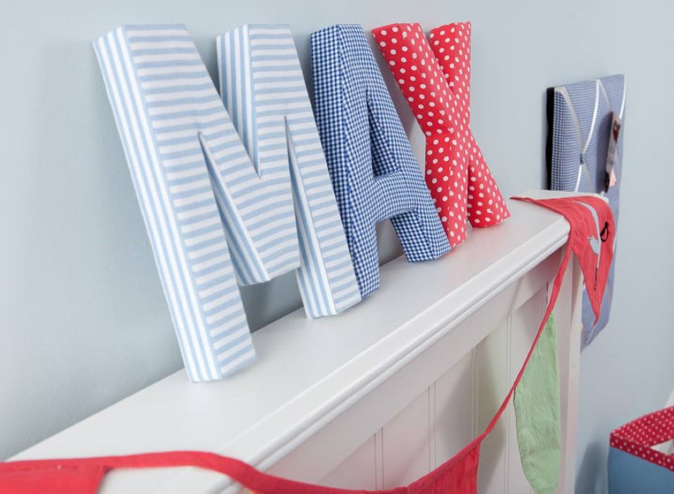 Navy Blue Gingham Fabric Letters