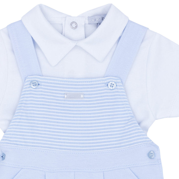 Closer look at the Blues Baby blue dungaree set.