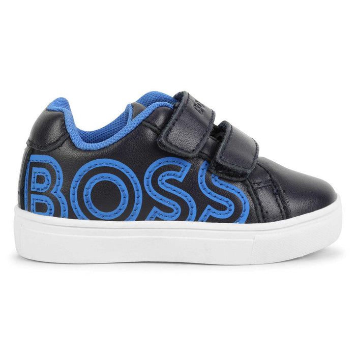 BOSS trainers with blue logo.