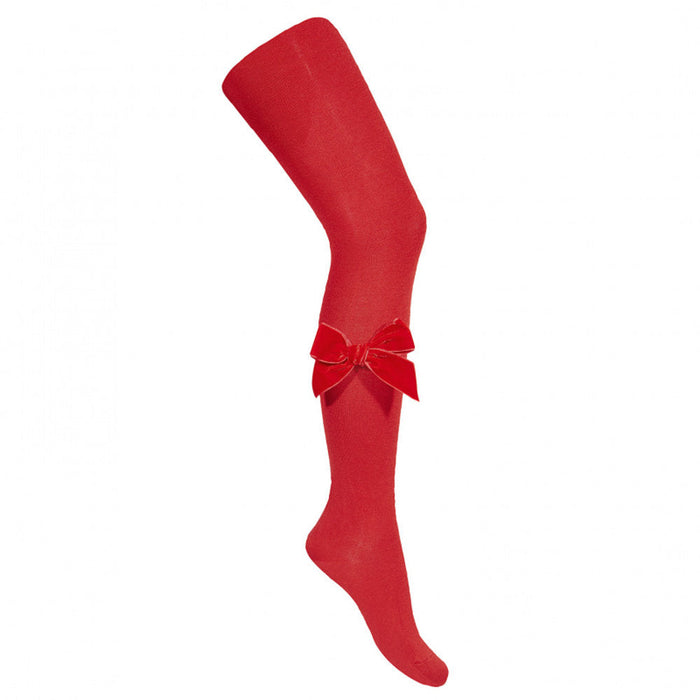 Condor red velvet bow tights - 24891.
