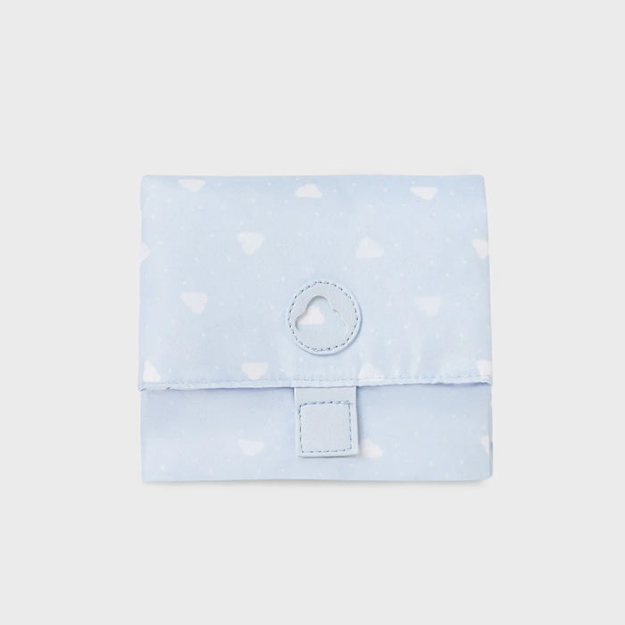 Mayoral baby blue changing bag with accessories.