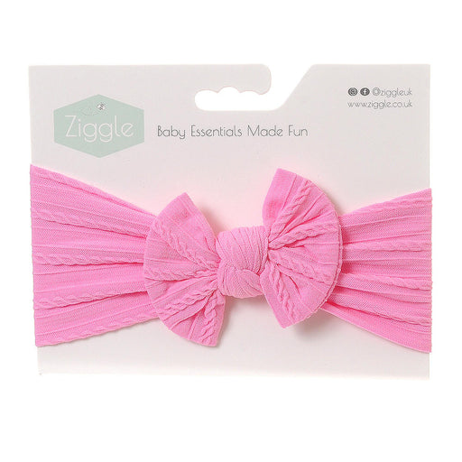 Ziggle Top Bow Headband - Bright Pink