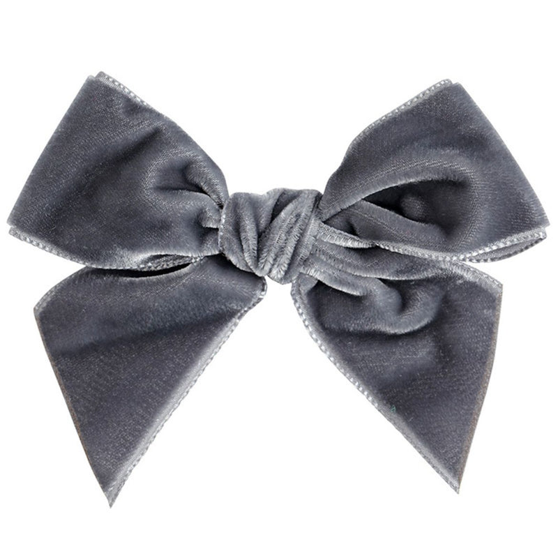 Condor Velvet Bow Clip - Grey