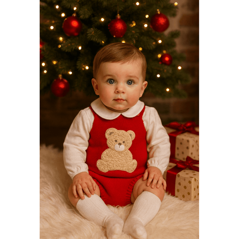 Pex Bear Romper - Red