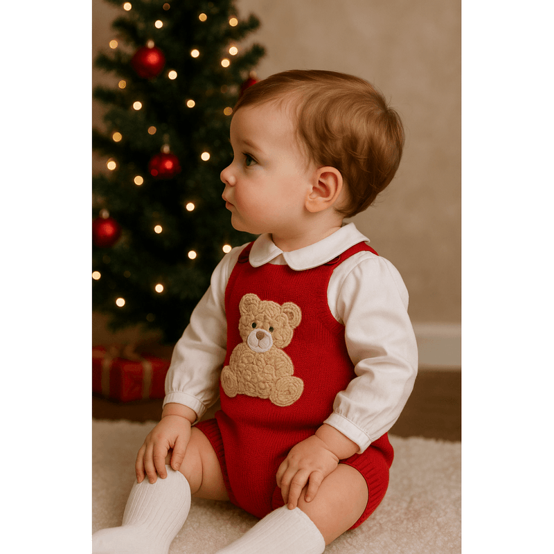 Pex Bear Romper - Red