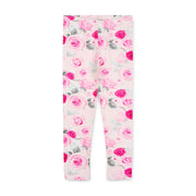 A Dee girl's rose print leggings.