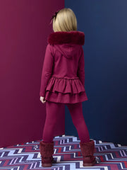 Back of the A Dee burgundy alina leggings set.