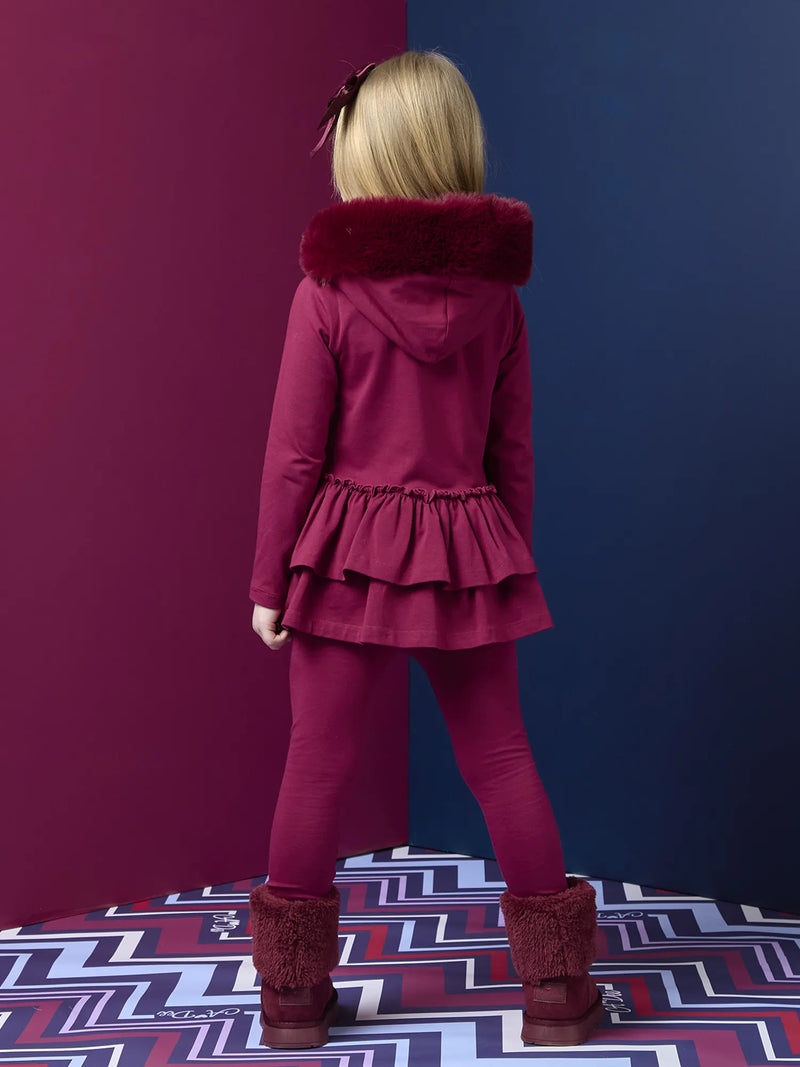 Back of the A Dee burgundy alina leggings set.