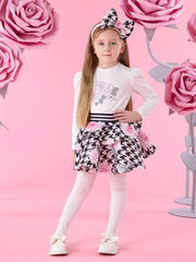 Girl in white anastasia skirt set by A Dee.