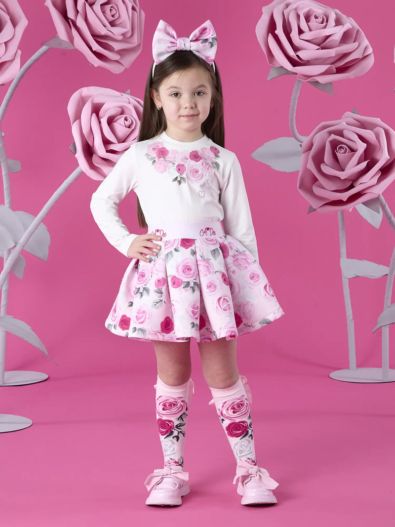 Girl wearing the A Dee ariella skirt set.