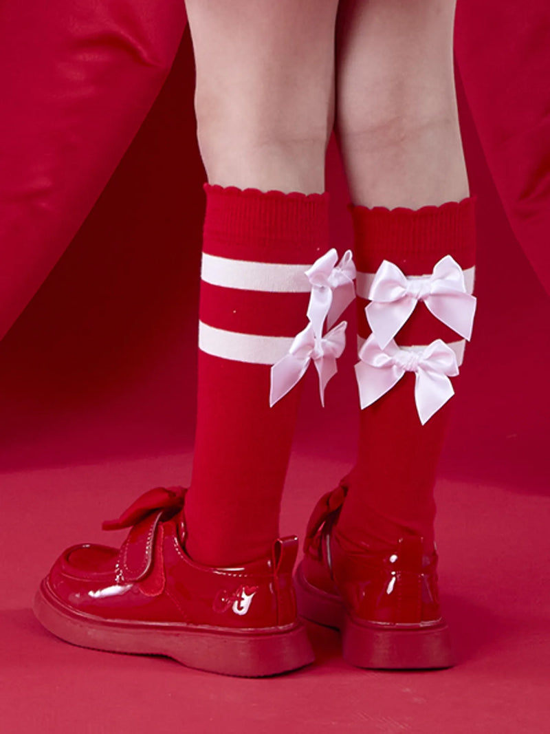 Rear view of the A Dee astrid knee socks.
