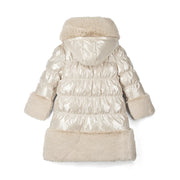 Back of the A Dee beige aurora puffer jacket.