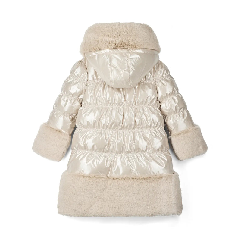 Back of the A Dee beige aurora puffer jacket.