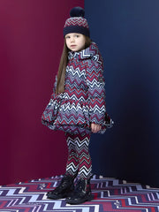 A Dee navy ava jacket, modelled by girl.