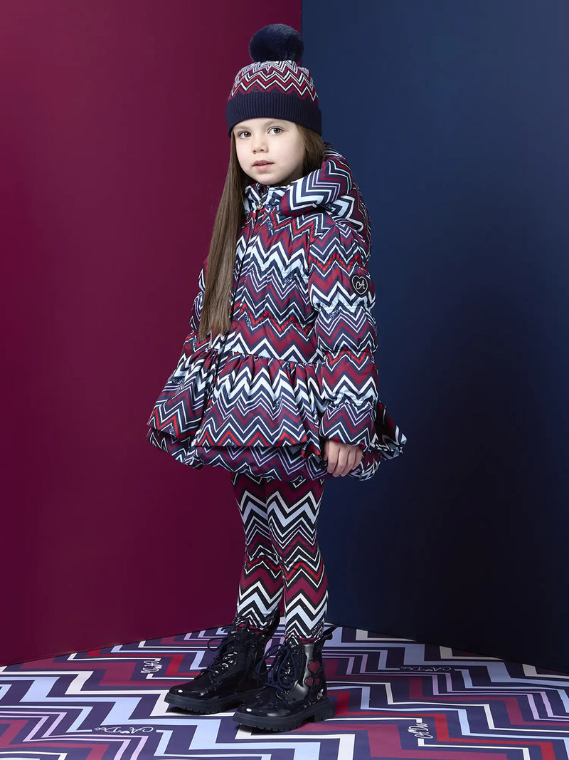 A Dee navy ava jacket, modelled by girl.