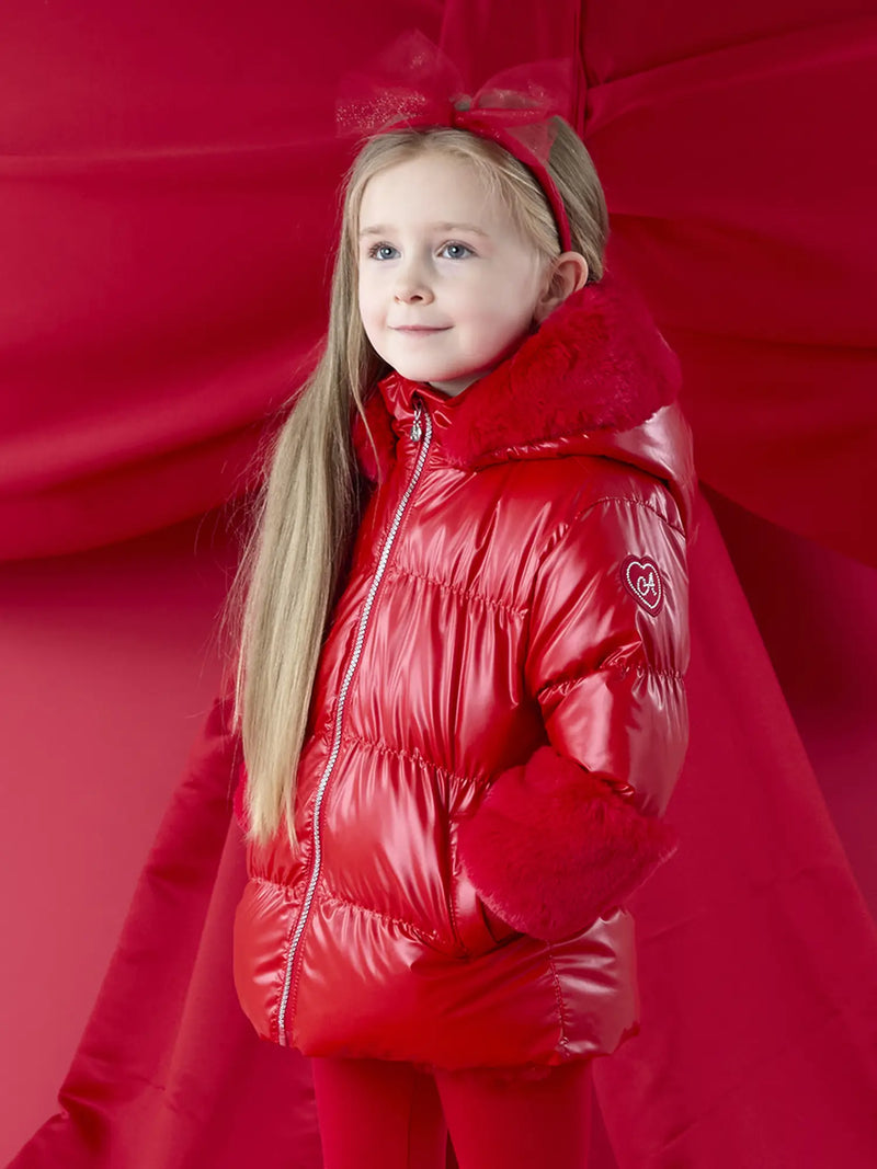 Closer view of the A Dee avery puffer jacket.