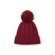 Back of the A Dee burgundy bobbie bobble hat.