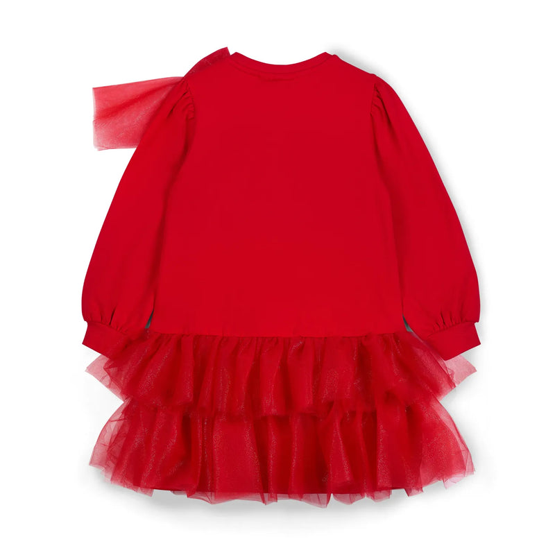 Back of the A Dee red brandy dress.