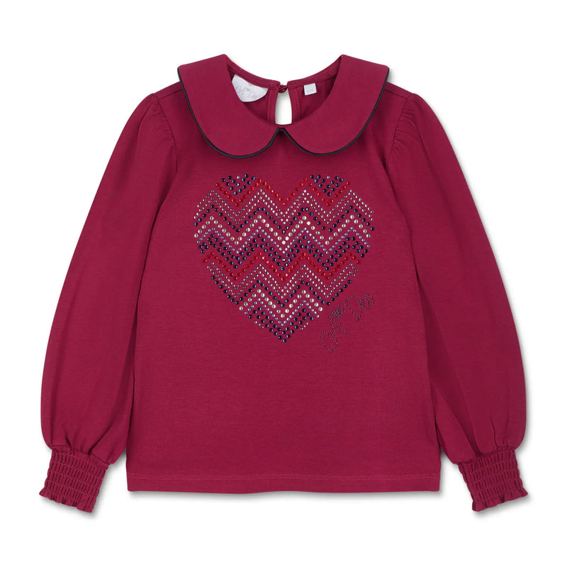 Girl's burgundy t-shirt from A Dee.
