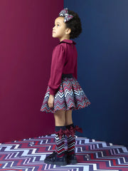 Rear view of the A Dee chloe skirt set.