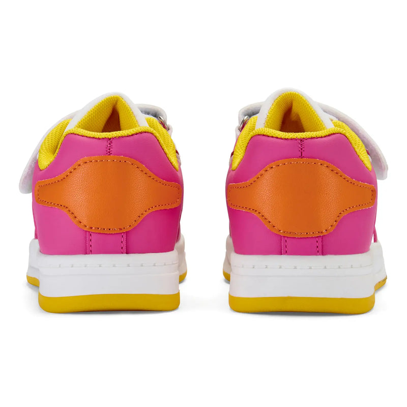 Back of the A Dee pink dnk trainers.