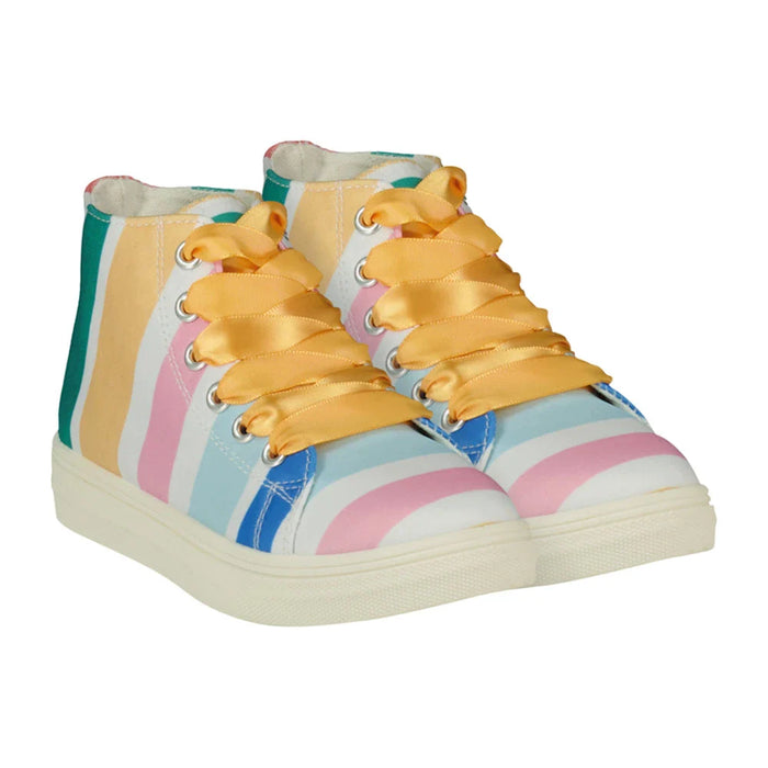 A Dee striped jazzy high top sneakers.