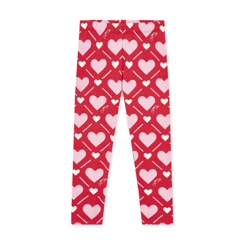 A Dee heart print leggings.