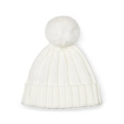 Rear view of the A Dee mallory bobble hat.