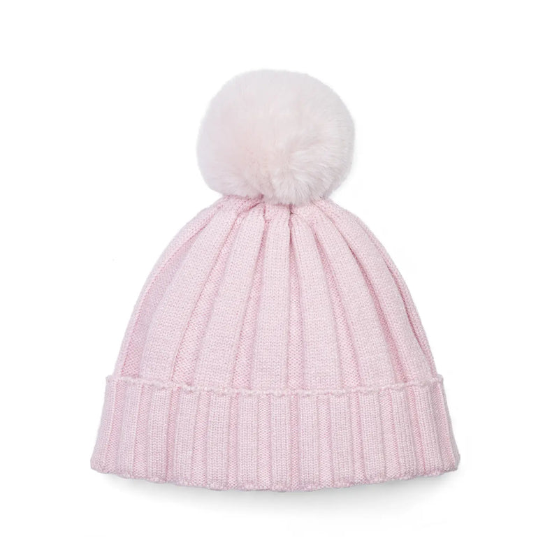 Back of the A Dee pink mallory bobble hat.