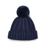 Back of the A Dee navy mallory bobble hat.