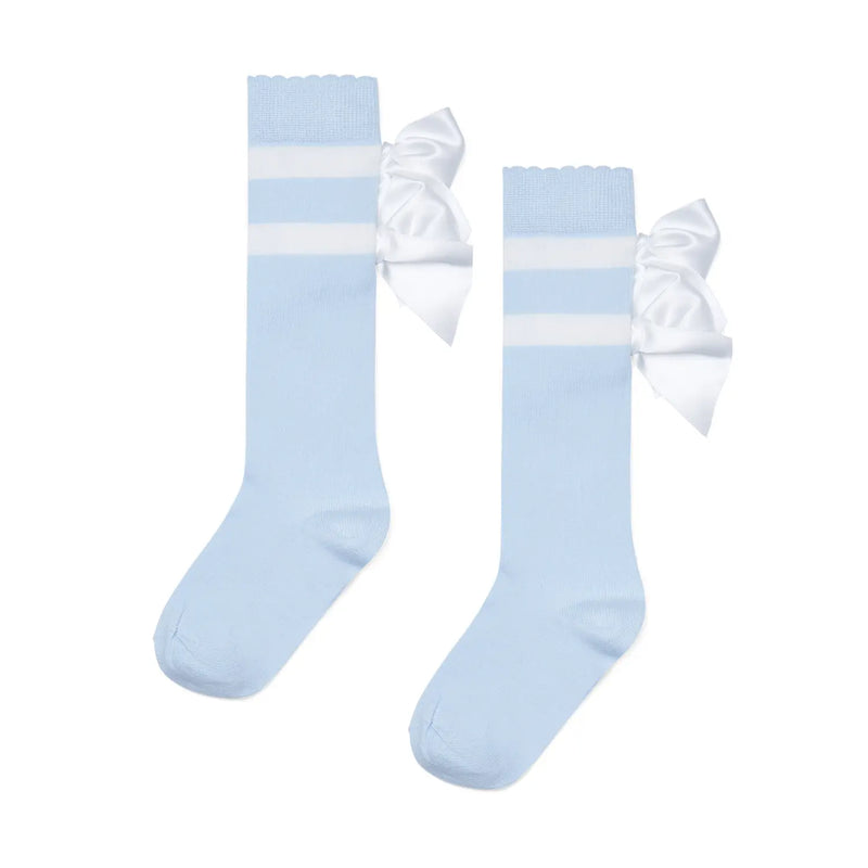 Rear view of the A Dee meave knee socks.