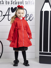 Girl modelling the A Dee nova raincoat.