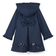 Back of the A Dee navy nova raincoat.