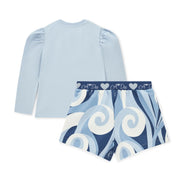 Back of the A Dee nova shorts set.