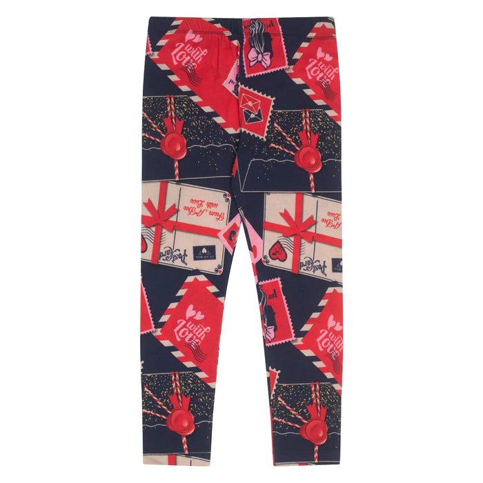 Girl's navy printed leggings.