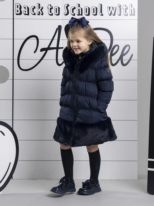 Smiling Girl modelling the A Dee rhea coat.