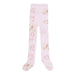 A Dee girl's pink tights with teddy bear pattern.