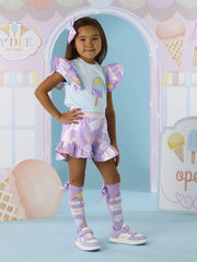 Girl wearing the A Dee sia shorts set.