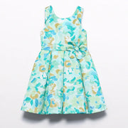 Abel and Lula girl's jade floral dress - 05037.