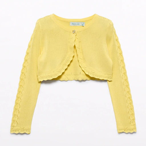 Abel and Lula girl's yellow knitted bolero cardigan - 05304.