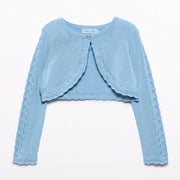 Abel and Lula sky blue knitted bolero cardigan - 05304.