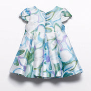 Rear view of the Abel and Lula mikado dress.