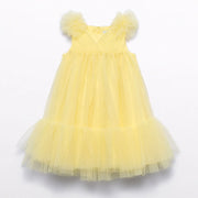 Abel and Lula girl's yellow tulle dress - 05039.