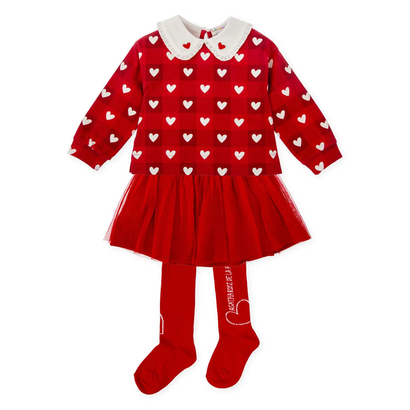 Agatha Ruiz de la Prada red checkerboard skirt set - 8712.
