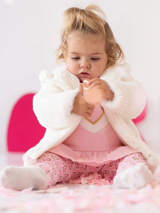 Baby girl wearing the Agatha Ruiz de la Prada Faux Fur Coat.