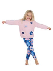 Girl modelling the Agatha Ruiz de la Prada flower leggings set.