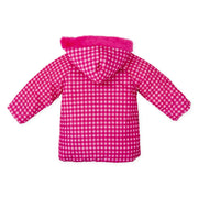 Back of the Agatha Ruiz de la Prada pink gingham coat.