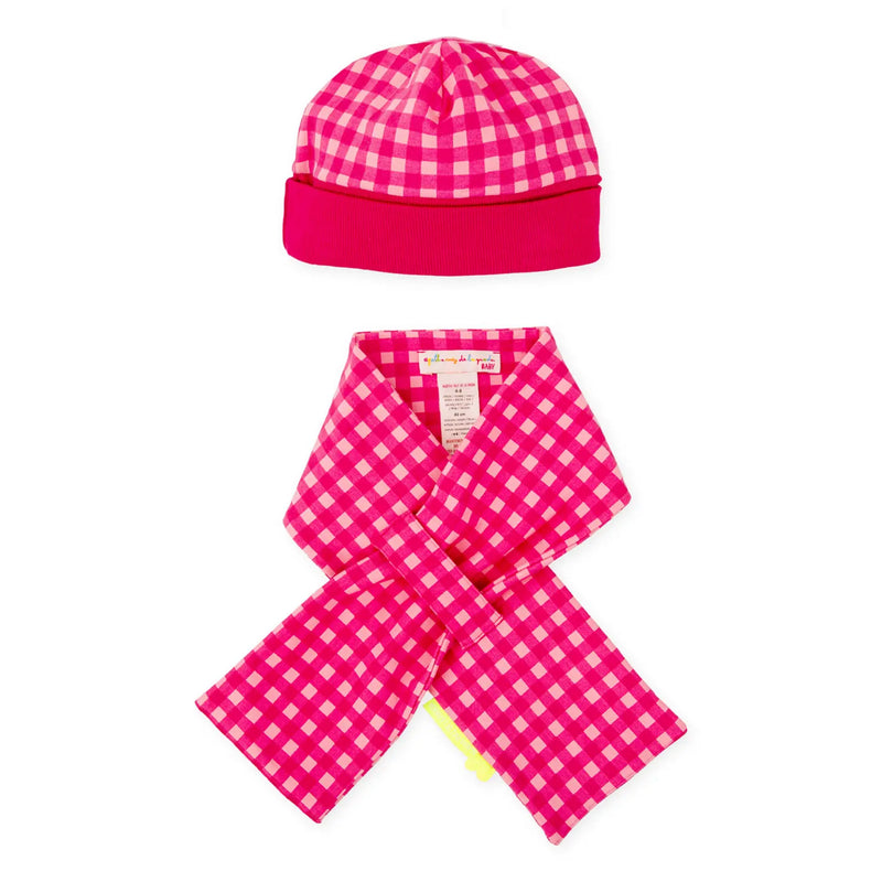 Back of the Agatha Ruiz de la Prada gingham hat & scarf.
