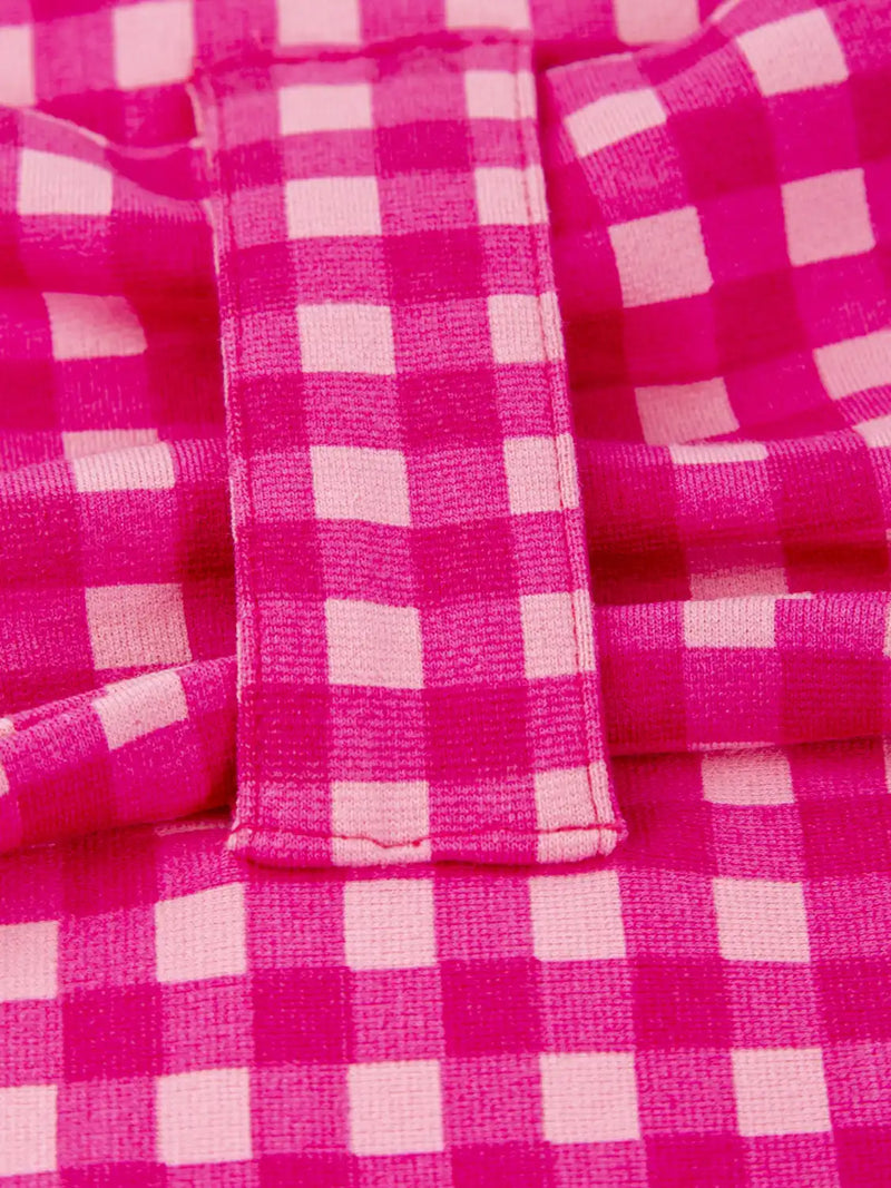 Closer view of the Agatha Ruiz de la Prada gingham hat & scarf.