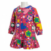 Closer look at the Agatha Ruiz de la Prada patterned dress.